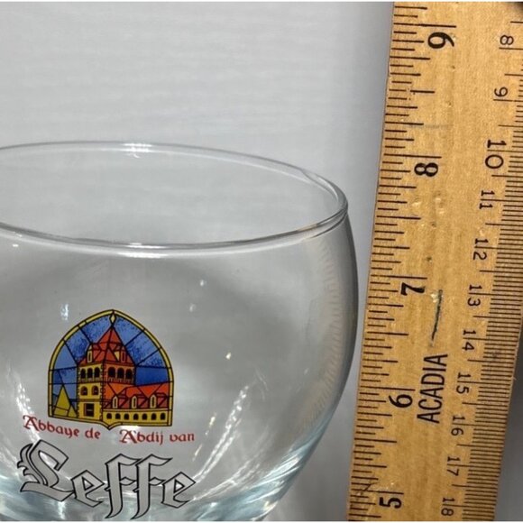 Leffe Branded Beer Goblet Glass With Stained Glass Abbey Design - Picture 3 of 6